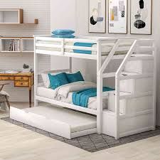 The 7 Best Bunk Beds of 2021 Staircase Wood, Stairway Bunk Beds, Storage Stairs, Solid Wood Bunk Beds, White Bunk Beds, Casa Clean, Twin Over Twin Bunk Bed, Cool Bunk Beds, Wood Bunk Beds