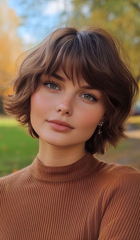 Soft Wavy Bob with Light Fringe, cute short haircut, short hairstyle Short Teenage Haircut, Short Hair For Teenage Girl, Short Teenage Girl Haircut, Short Hair Teenage Girl, Short Girl Haircut, Fluffy Wavy Hair, Girl Short Hairstyles, Girls Short Hair, Short Hair Ideas Haircuts