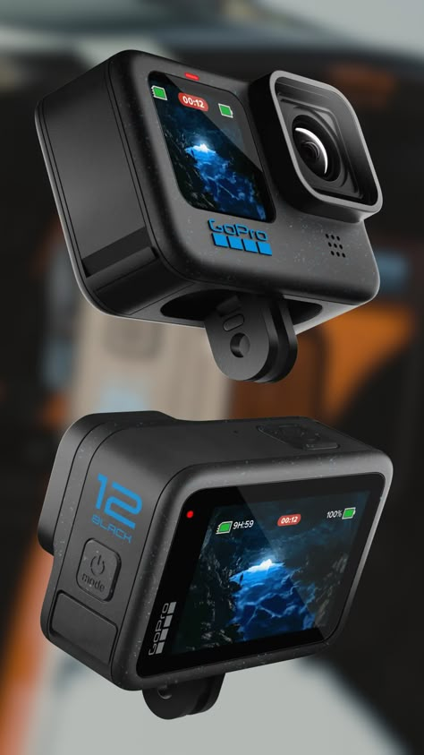 From hiking to diving, GoPro HERO12 Black is the choice for adventurers. Waterproof and durable, this camera keeps pace with you. Go Pro Camera, Gopro 11, Pen Camera, Tech Gadget, Waterproof Camera, Gopro Camera, Go Pro, Spy Gadgets, Geek Gadgets