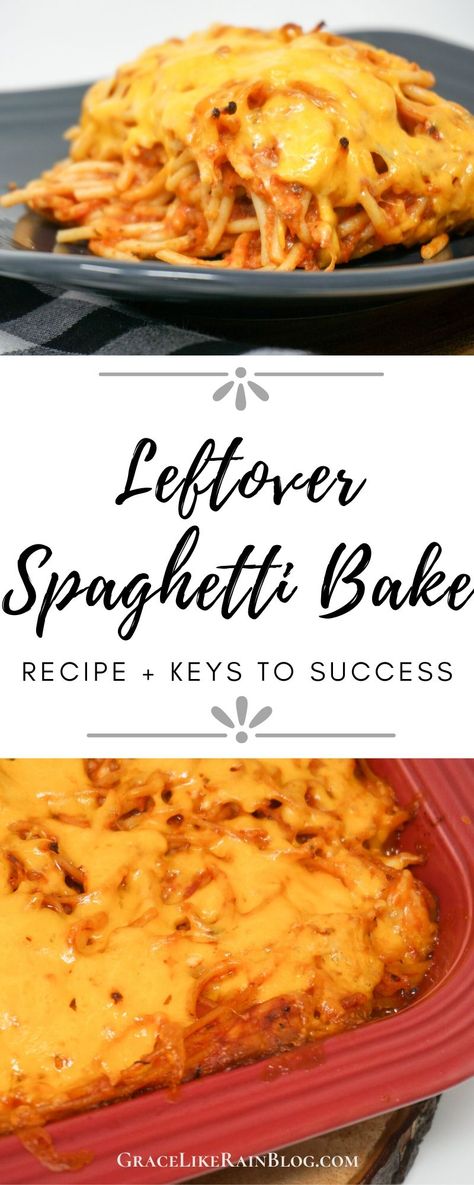 Leftover Spaghetti Bake is an easy way to really transform leftover spaghetti into a different meal the second night. You can use spaghetti with meat sauce or with meatballs in this recipe too! The sky is the limit. | How can I use Leftover Spaghetti | Leftover Spaghetti Ideas | What to make with leftover spaghetti | #Leftovers #Spaghetti #Italian #CheddarMakesItBetter Recipes For Leftover Spaghetti Sauce, Spaghetti Meat Sauce Leftovers Ideas, What To Do With Leftover Spaghetti Noodles, Baked Spaghetti With Leftover Spaghetti, Baked Leftover Spaghetti Recipe, Spaghetti Leftovers Ideas, What To Do With Leftover Spaghetti, What To Do With Leftover Spaghetti Sauce, Leftover Spaghetti Sauce Ideas