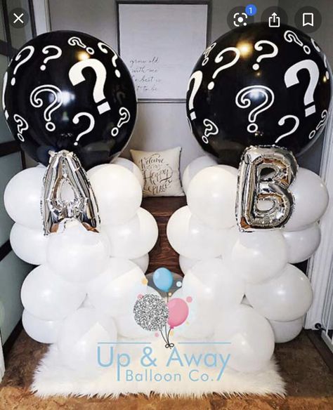 Twin Gender Reveal Ideas, Gender Reveal Ideas Unique, Creative Gender Reveals, Black And White Balloons, Twin Gender Reveal, Gender Reveal Unique, Gender Reveal Party Games, Pregnancy Gender Reveal, Gender Reveal Party Theme