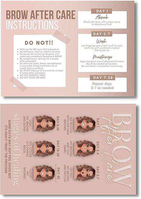 Microblading Healing Stages, Brow Microblading, Mircoblading Eyebrows, Microblading Aftercare, Process Chart, Brow Care, Esthetician Marketing, Tattoo Cream, Brow Tattoo