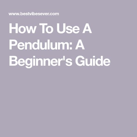 How To Use A Pendulum: A Beginner's Guide How To Use A Pendulum, Pendulum For Beginners, Bags Homemade, Homemade Oils, Ancient Tools, Yes Or No Questions, Pendulum Dowsing, The Witching Hour, Beginner Books