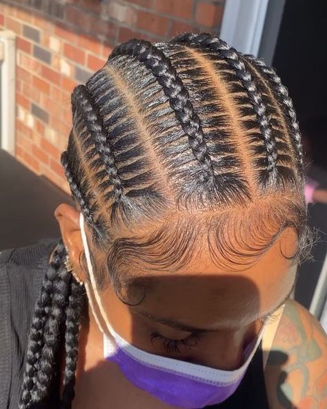 Humble beginnings ✨ on Instagram: "6 stitch braids SO CLEANN! 🧼 😍I had to screen record and zoom 🆙 ~~>SWIPEEEE <~~ #Stitching is so hard! I never took a class just trail and error! Watch my story for her before 💇🏽‍♀️😱 who’s taken my 101’s classes ? 😍😍😍 . . . . #feedinbraids #feedins #phillyhairstylist #phillybraiders #stitch#stitchbraids#braids #braidstyles #braidsatlanta #stitchbraidsatlanta #phillyhair #stitchbraidsatlanta #neatbraids #neatbraider #neatbraidstyles #neatparts#edgesonfl 6 Stitch Feed In Braids Freestyle, 5 Cornrows Braids Straight Back, Trail Braids, Jumbo Stitch Braids, 6 Feedin Braids Straight Back, 6 Stitch Braids With Design, 5 Stitch Braids, 12 Stitch Braids, Braids Going To The Back