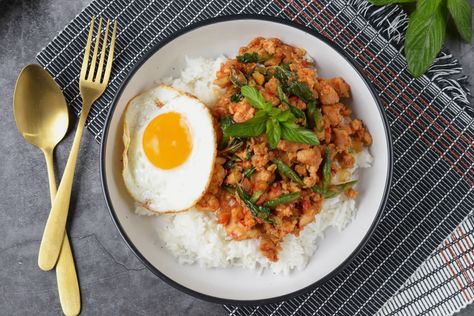 Thai Basil Chicken (Pad Krapow Gai) Pad Krapow, Thai Basil Chicken, Chilli Paste, Thai Basil, Basil Chicken, Asian Inspiration, Ground Chicken, Quick Dinner, Stir Fry