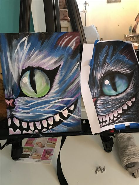 Cheshire Cat painting Cheshire Cat Painting, Cheshire Cat, Cat Painting, Starry Night, Quick Saves, Art