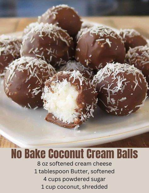 Coconut Candy, Candy Recipes Homemade, Christmas Candy Recipes, Melting Chocolate Chips, Soften Cream Cheese, Homemade Candies, Coconut Recipes, Balls Recipe, Chocolate Coconut