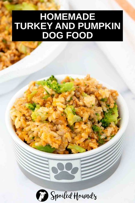 Turkey And Pumpkin Dog Food, Dog Thanksgiving Dinner Recipes, Thanksgiving Dog Food, Pumpkin Puree For Dogs, Thanksgiving Recipes For Dogs, Homemade Turkey Dog Food Recipes, Food With Ground Turkey, Ground Turkey Dog Food, Ground Turkey Dog Food Recipes