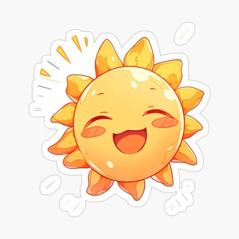 Cute Smile Drawing, Kawaii Sun, Sunshine Sticker, Sun Sticker, Smile Drawing, Paper Flower Art, A Ray Of Sunshine, Lilo Et Stitch, Animal Doodles