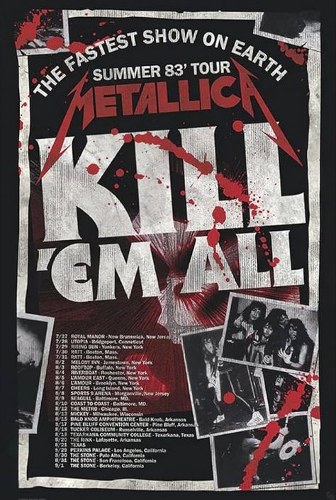 Metallica poster Metallica Music, Rock Band Posters, Punk Poster, Heavy Metal Art, Georg Listing, Plexi Glass, Band Poster, Tour Poster, 80s Style