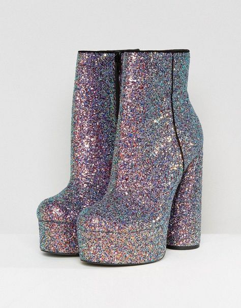 Asos Boots, Tokyo Street Fashion, Catty Noir, Glitter Boots, Kawaii Shoes, Stil Boho, Dress Boots, Girly Shoes, Sparkle Dress