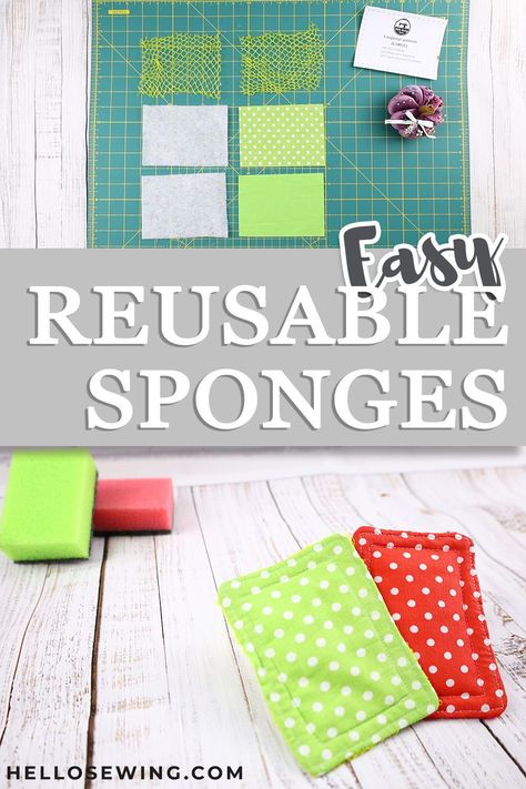 Diy Kitchen Accessories Sewing, Reusable Dish Sponge, Diy Dish Sponge, Kitchen Items To Sew, Diy Dish Scrubbies Sew, Reusable Duster, Reusable Things, Diy Zero Waste, Diy Sponges