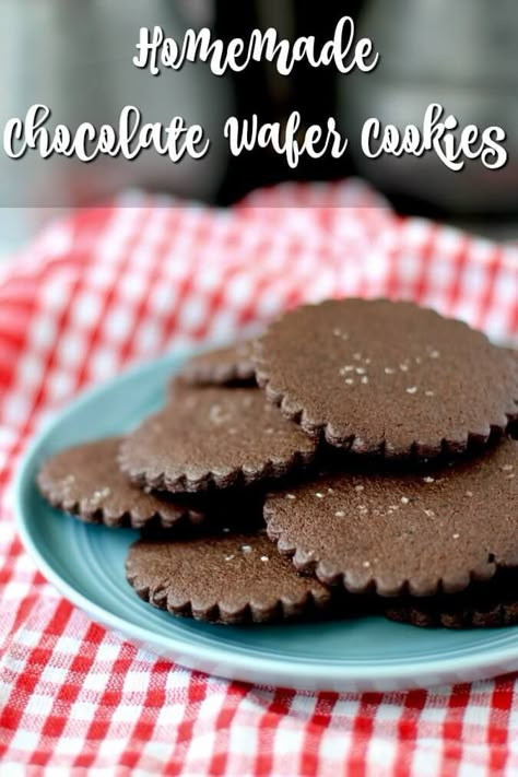 Famous Chocolate Wafer Cookies copycat recipe Chocolate Wafer Recipe, Nabisco Chocolate Wafer Recipes, Wafer Cookie Recipe, Nabisco Famous Chocolate Wafers, Chocolate Wafer Cookies, Basic Cookies, Famous Chocolate, Homemade Graham Crackers, Homemade Snickers