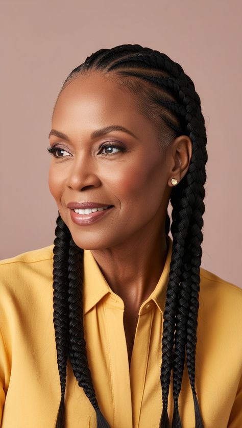 Braids For Older Black Women, Corn Roll Hair Styles, Stylish Braids, Hairstyle Photo, Hair Braid Designs, Older Women's Hairstyles, Feed In Braids Hairstyles, Photo Woman, Faux Locs Hairstyles