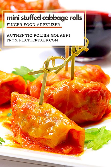 Learn how to make gołąbki and serve it as an amazing finger food appetizer! These authentic Polish stuffed cabbage rolls, also called golumpki, are loved by kids and adults alike. Be sure to follow all of our boards for more inspiring cooking ideas! Polish Pickle Soup Recipe, Golumpki Recipe, Polish Stuffed Cabbage Rolls, Pickle Soup Recipe, Stuffed Cabbage Recipe, Polish Stuffed Cabbage, Polish Food Recipes, Cultural Foods, Polish Dishes