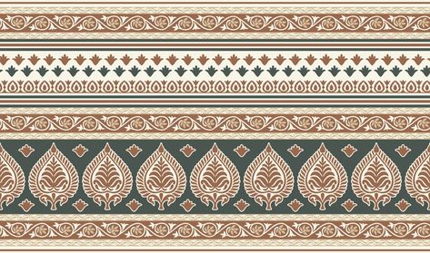 Traditional Asian Dress, Design Pattern Art, Ajrakh Prints, Building Illustration, Print Design Art, Paisley Art, Textile Pattern Design, Flower Pattern Design, Digital Borders Design