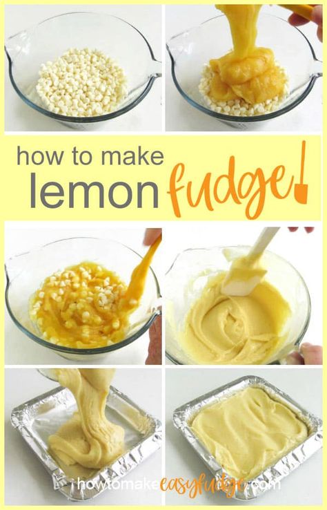 Lemon Fudge Recipe, Lemon Fudge, Easy Fudge, Homemade Fudge Recipes, Fudge Recipes Easy, Homemade Fudge, Candy Recipes Homemade, Fudge Easy, Fudge Recipe