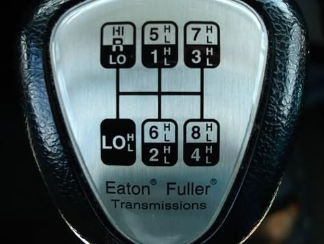 Eaton Fuller 18 Speed split shift transmission. Trucker Tattoo, Eaton Fuller, Custom Lifted Trucks, Shift Pattern, Lifted Truck, Custom Truck, Truck Driving, Peterbilt Trucks, Mack Trucks