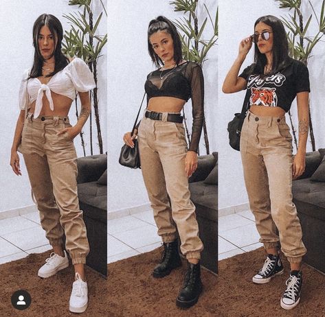 Cargo Pants Outfits, Jeans Outfits, Pants Outfits, Pants Outfit, Jean Outfits, Three Quarter, Cargo Pants, Parachute Pants, Pants Set