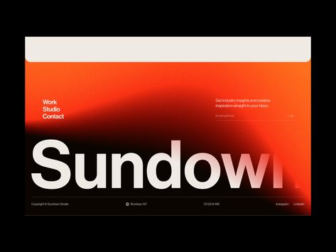 Orange Web Design, Spotlight Graphic Design, Production Studio Design, Red Web Design, Orange Graphic Design, Gradient Animation, Animated Gradient, Red Website, Footer Design