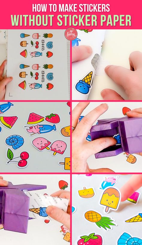 How to Make Stickers Without Sticker Paper Tutorial from So Fontsy How To Make Stickers Without Wax Paper, Home Made Stickers, Teen Crafts, Silhouette School Blog, Journaling Tips, Make Stickers, Homemade Stickers, Fun Fall Activities, How To Make Stickers