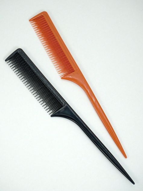 1 Pc Teasing Comb  - Double Teasing Comb With  Rat Tail Handle For Parting Hair - Adds Volume To Fine, Medium, And Thinning Hair For Women And Men,Rat Tail Comb For Back Combing Root Teasing,Styling (Black And Orange) Multicolor    ABS Colorblock,Plain,Striped Rat Tail Comb   Beauty Tools, size features are:Bust: ,Length: ,Sleeve Length: Parting Hair, Teasing Comb, Rat Tail Comb, Back Combing, Tail Comb, Rat Tail, Hair For Women, Thinning Hair, Black And Orange