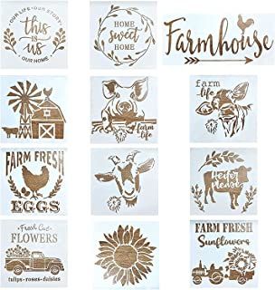 Amazon.com: cow tag stencils - Prime Eligible Sheep Stencil, Sunflower Stencils, Farmhouse Stencils, Wood Sunflower, Sunflower Stencil, Pattern Package, Theme Painting, Farmhouse Paintings, Farmhouse Crafts