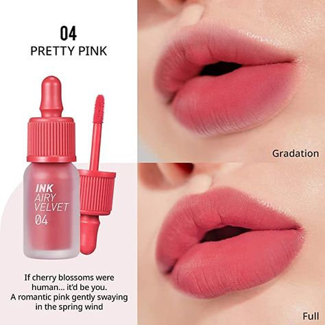 Ink Airy Velvet Lip Tint, Ink Airy Velvet, Green Tea Oil, Velvet Lip Tint, Velvet Lipstick, Skin Prep, Rosy Pink, Long Lasting Lipstick, Soft Corals