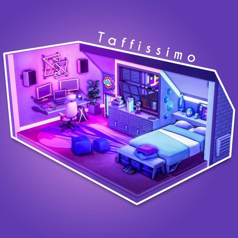 Simon on Instagram: “Gaming Room Attic 🎮 This was supposed to be my entry for @bubuelefant.sims‘ #bubuattic2k, but I realized too late that I was disregarding…” Geek Bedroom, Sims Collection, Room Attic, Lofted Cabin, Sims 4 Builds, Sims 4 House, Sims 4 Challenges, Sims 4 Bedroom, House Decorating Ideas Apartments