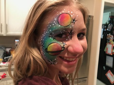 Planets solar system face paint painting planet out space Painting Planets, Planets Solar System, Head Painting, Solar System Projects, Out Space, Planet Fitness Workout, Paint Painting, Solar System, Body Painting