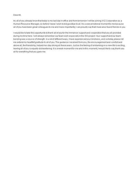 Emotional Goodbye Letter to Coworkers.doc - How to create an Emotional Goodbye Letter to Coworkers? Download this Emotional Goodbye Letter to Coworkers template now! Good Bye Message To Co Worker, Goodbye Letter To Coworkers, Goodbye Letter To Colleagues, Goodbye Email To Colleagues, Farewell Email To Colleagues, Farewell Email To Coworkers, Farewell Quotes For Colleagues, Farewell Letter To Colleagues, Goodbye Email To Coworkers