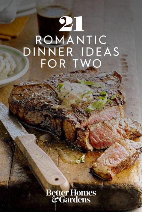 Savor one of these special dinner ideas for two this Valentine’s Day. Whip up a homemade romantic Valentine’s Day dinner recipe as a couple with our handpicked recipes featuring elegant seafood, succulent steaks, sophisticated salads, and more. #valentinesdaydinner #dinnerfortwo #bhg Romantic Dinners For 2, Romantic Homemade Dinner Ideas, Homemade Fancy Dinner, Seafood Valentines Day Dinner, Sweetest Day Dinner Ideas, Elegant Dinner For Two Romantic, Romantic Steak Dinner For Two At Home, Thanksgiving Dinner For Two Romantic, Romantic Dinner Menu For Two