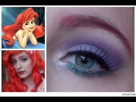 Ariel Makeup Ariel Makeup For Kids, Ariel Makeup Look, Mermaid Eye Makeup, Ariel Halloween, Ursula Makeup, Elf Makeup Brushes, Little Mermaid Makeup, Ariel Makeup, Mermaid Dancing