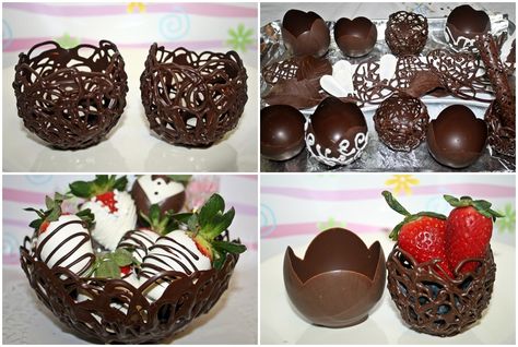 How to Make Chocolate Bowls | HowToCookThat : Best Birthday Cakes Desserts Parties Gingerbread Houses & Cake Pops Yummy Chocolate Desserts, Chocolate Bowls, Chocolate Bowl, Chocolate Work, Chocolate Garnishes, House Cake, Dessert Party, Fancy Desserts, Chocolate Decorations