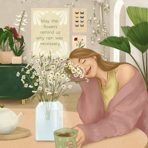 Sweetest Mango Illustration on Instagram: “The rain has a way of making us feel irritated and problematic, especially when plans are suddenly cancelled or we are rained on. However…” Room Decor Study, My Insecurities, Stationery School Supplies, Flowers And Greenery, Raise Your Vibration, Study Stationery, Study Room Decor, Sustainable Materials, The Rain