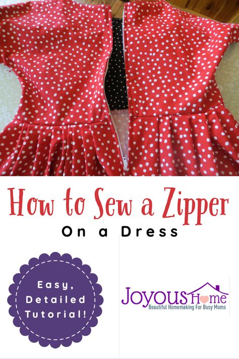 Adding Zipper To Dress, How To Put Zipper In Dress, Replacing A Zipper In A Dress, Zipper Tutorial Easy, How To Put A Zipper In A Dress, How To Install A Zipper In A Dress, Dress Zipper Hacks, Sewing A Zipper On A Dress, How To Sew A Zipper In A Dress