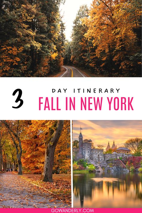 Explore a 3-day New York fall itinerary. Find top activities and scenic spots for a perfect fall vacation. Fall Itinerary, Fall In New York, Fall Foliage Road Trips, Tavern On The Green, Fall Vacation, Visit New York City, Fall Vacations, Ny Trip, Chelsea Market