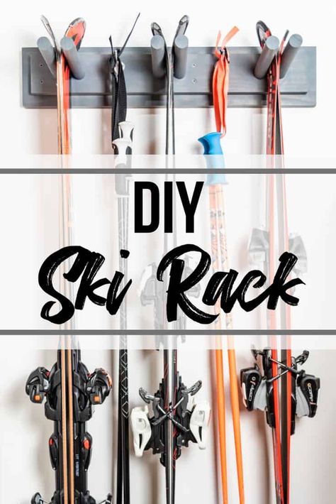 Ski Rack Diy, Diy Ski Rack, Ski Rack Garage, Mask Draw, Ski Outfits For Women, Snowboard Storage, Mode Au Ski, Diy Garage Work Bench, Diy Garage Bar