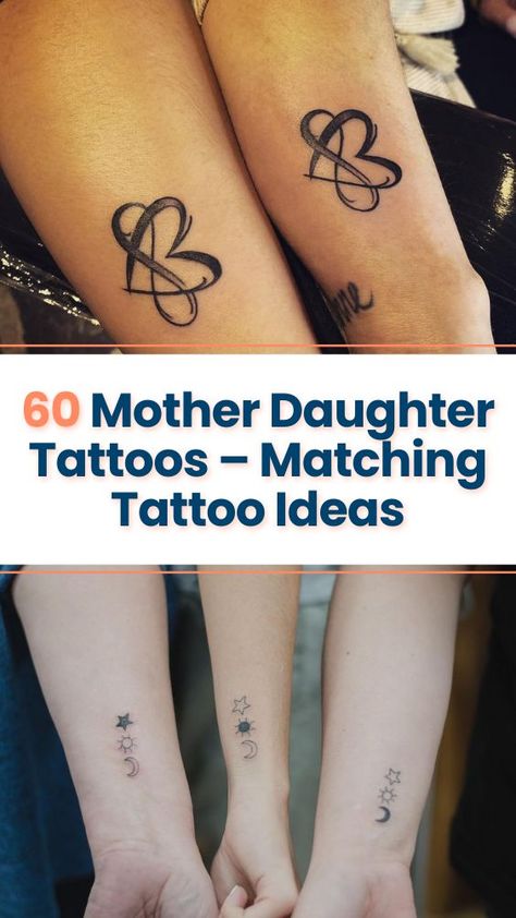 Are you thinking of getting matching mother daughter tattoos? We have some excellent matching tattoo ideas to inspire you! Mother And Daughter Tatoos, Mother Daughter Tat, Mum And Daughter Tattoo, Mother Daughter Symbol, Simbols Tattoo, Mommy Daughter Tattoos, Tattoos Family, Matching Tattoo Ideas, Family Tattoo Ideas