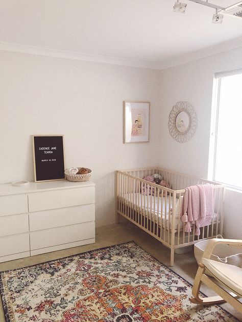 Ikea Cot Nursery, Sharing Room With Baby, Ikea Cot, Cot Nursery, Boho Style Nursery, Baby Rooms, Nursery Inspo, Baby Cot, Nursery Baby Room