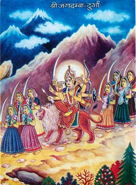 Jai Maa Maha Durga, Jai Maa Shakti Jagdamba Devi, Maa Shakti, Lord Durga, Ma Durga, Kali Hindu, Aadi Shakti, Indian History Facts, Durga Painting, Kalamkari Painting