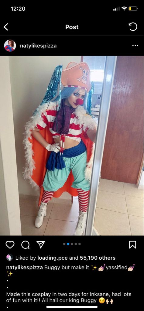 Buggy The Clown Cosplay, Female Buggy, One Piece Cosplay Female, Buggy Cosplay, Cosplay Contest, Overwatch Cosplay, Cosplay Inspo, One Piece Cosplay, Clown Costume