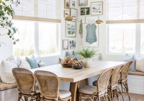 How Pure Salt Designer Leigh Lincoln Infused Her California Home with Charm - Sunset Magazine Pure Salt Interiors, Built In Banquette, Pure Salt, Outdoor Dining Room, Wicker Dining Chairs, California Living, Rooms Ideas, Interior Design Business, Dining Nook