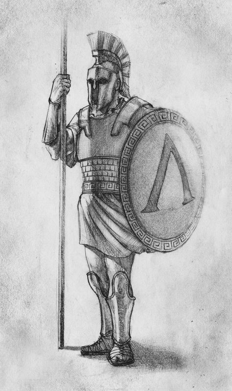 Ancient Sparta, Soldier Drawing, Soldier Tattoo, Greek Soldier, Spartan Tattoo, Warrior Drawing, Lion Drawing, Greek Warrior, Warrior Tattoos