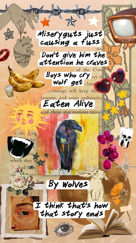 this song is “Eaten Alive By Wolves” by The Narcissist Cookbook, from the album “This Is How We Get Better”  (remix is bc i forgot to add my @) Film Class, Eaten Alive, Song Artists, Add Me, I Forgot, The Album, Get Better, Create Collage, Get Well