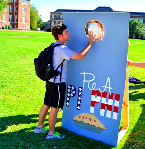 Pie a Pi Phi booth to raise money for a local elementary school. Pi Phi Philanthropy Events, Car Wash Posters, Cheerleading Fundraiser, Philanthropy Events, Greek Week, Phi Sigma Sigma, Pi Phi, Pi Beta Phi, Fundraising Ideas