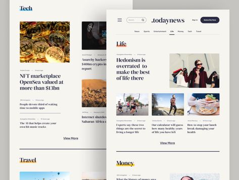todaynews - Portal News Landing Page by Andri Prasetia for SLAB Design Studio on Dribbble News Website Design, News Web Design, Directory Design, Ui Design Website, Modern Web Design, Website Design Layout, Design Jobs, Website Design Inspiration, News Website