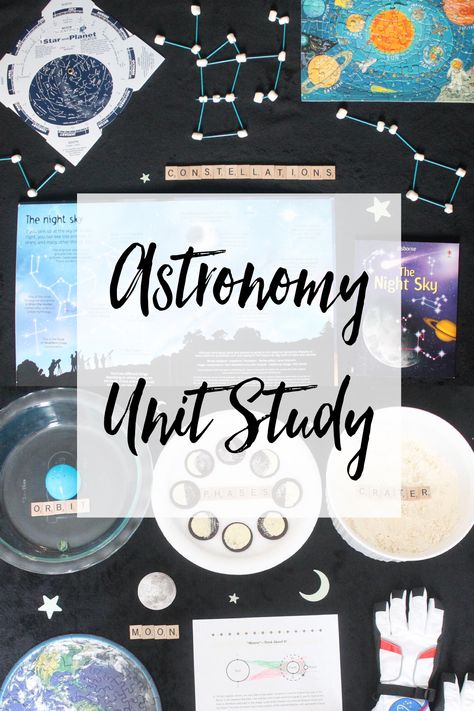 Space Unit Study Kindergarten, Astronomy Unit Study, Astronomy Worksheets, Astronomy Study, Solar System Unit Study, Homeschool Astronomy, Astronomy Lessons, Solar System Unit, Science Unit Studies