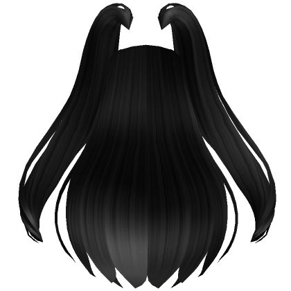 Long Hair Extensions w/ Pigtails in Black - Roblox Long Voluminous Hair, Kawaii Makeup, Black Hair Roblox, Black Hair Extensions, Long Hair Extensions, Really Long Hair, Pigtail Hairstyles, Roblox Shirt, Emo Hair