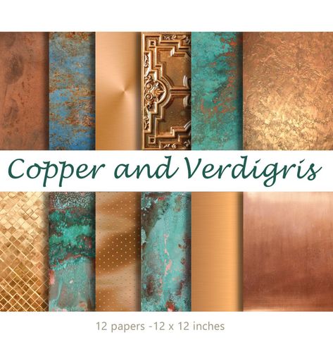 Copper Colour Palette, Copper Colour Scheme, Copper Verdigris, Copper And Turquoise, Aged Copper, Color Schemes Colour Palettes, Room Color Schemes, Metallic Copper, Copper Foil